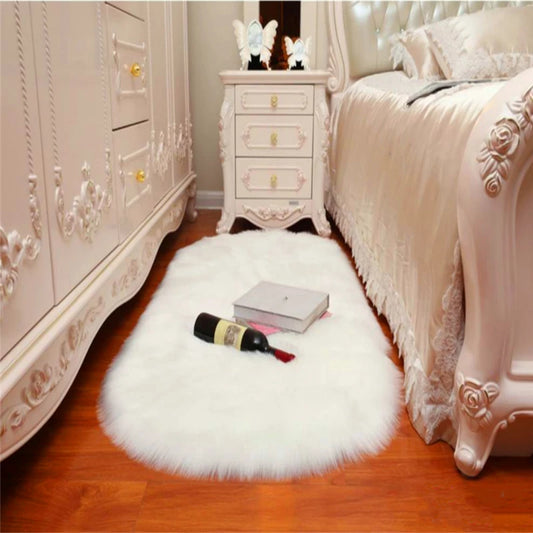 Red Blanket Faux Fur Imitation Wool Rug Floor Pure Color Rugs Sheepskin Carpets For Living Room Bedroom