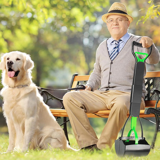 Portable Foldable Dog Poop Scooper No-Bend Pet Waste Pickup Tool Scoop for Large/Small Dogs Outdoor Walking  Lawn Cleaning Pet