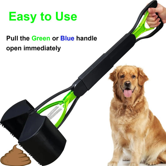 Portable Foldable Dog Poop Scooper No-Bend Pet Waste Pickup Tool Scoop for Large/Small Dogs Outdoor Walking  Lawn Cleaning Pet