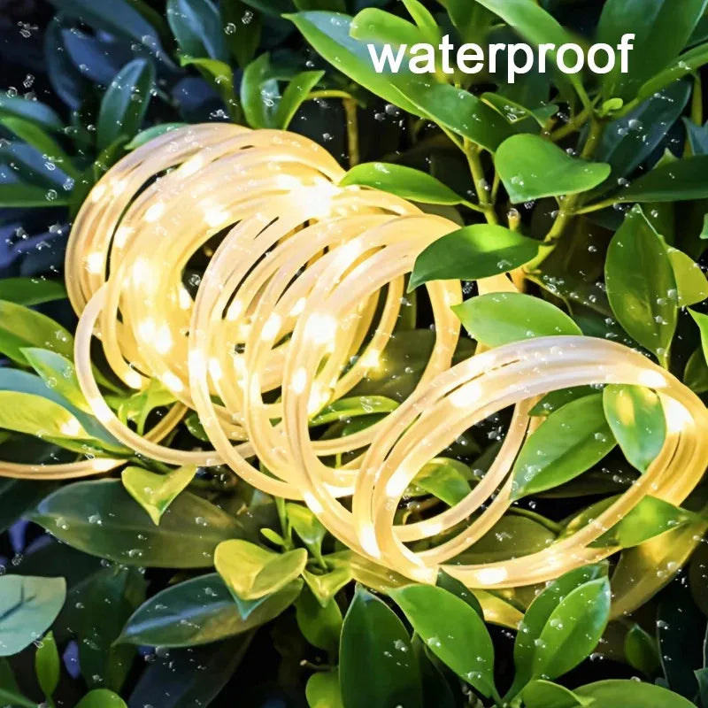 7m/12m/22m Solar Christmas Rope Light Outdoor Waterproof Xmas Garland Fairy Garden Decoration